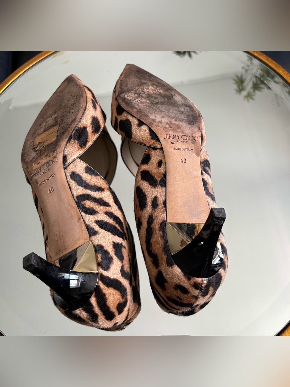 Jimmy Choo Leopard Print Pumps in Brown and Black - Picture 6 of 7